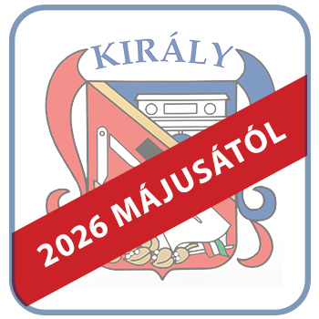 Király logo, de OFF módban, rajta szalag, 2026 májusától szöveggel